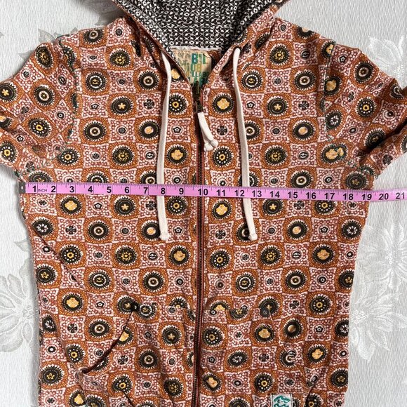 Billabong Reversible Retro Bohemian Multicolored Cotton Hoodie Jacket Large - Picture 13 of 16
